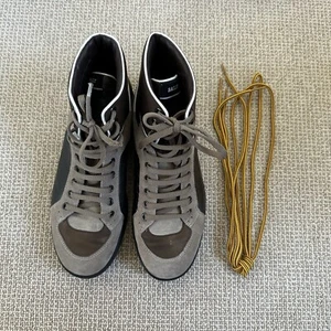 Bally New Hi Top Sneakers Shoes 6.5D Milsey Goat Leather - Picture 1 of 8
