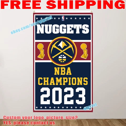 Denver Nuggets NBA Final Champions 2023 House Flag Banner 3x5 ft Fans Home Decor Cover