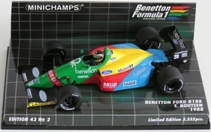 WOW EXTREMADAMENTE RARO Benetton B188 Ford #20 Boutsen Imola 1988 1:43 minichamps - Imagen 1 de 3