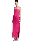 AQUA ~ Pink Lace Sweetheart Strapless Side Slit Column Formal Gown 0 NEW $228