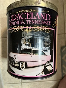 1993 Elvis Presley Graceland Popcorn Tin, Empty - Picture 1 of 6