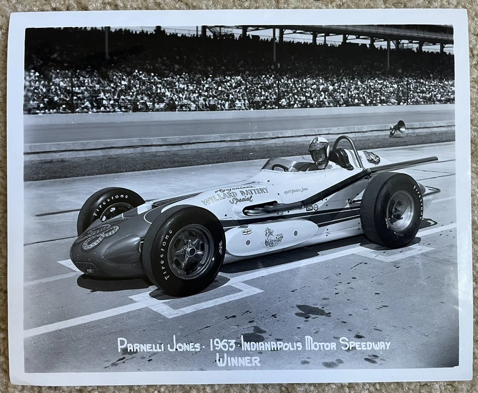 Foto original 8x10 Parnell Jones 1963 ganador de Indy 500, ladrillo, ¡no es una copia! Foto 1 de 4