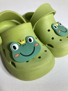 Baby Boys Clogs Garden Sandals Toddler Beach Pool Slip On Green Frog Prince - Picture 1 of 8