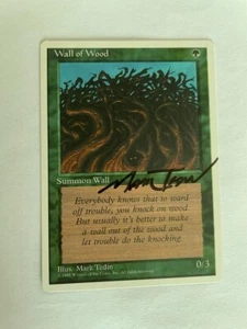 MTG 4TH EDITION WALL OF WOODS NM CREATURE GREEN SIGNED BY ARTIST MARK TEDIN - Picture 1 of 6