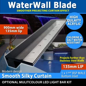 Swimming Pool Watefall Fountain Spillway Water Feature Blade Waterfall Features - Picture 1 of 14