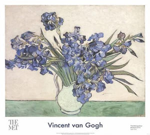 VINCENT VAN GOGH Irises in a Vase 27" x 30" Offset Lithograph 2016 Impressionism - Picture 1 of 1