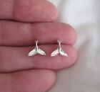 Sterling Silver 11mm Whale tail with Hypo-Allergenic Post stud earrings.