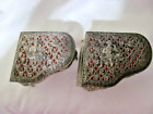 Lot Of 2  Vintage Silver Tone Footed Metal Trinket Jewelry Music Boxes