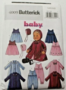 Butterick 4009 Girls Infant Coats Jumper Jumpsuit & Hat Sewing Pattern NB-S-M-L - Picture 1 of 2