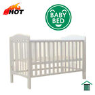 New Solid Wood Baby Toddler Cot Bed Roma White