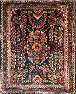 Antigua alfombra oriental Sarouk Moharejan hecha a mano, c-1910, #17347-1, 2' x 2'5" - Imagen 1 de 8