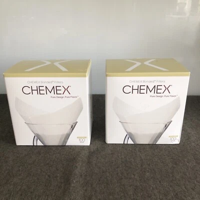 2 cajas • Filtros Chemex • Cuadrados preplegados unidos (FS-100) • ¡NUEVO! Foto 1 de 2