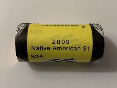 P Sacagawea Three Sisters 2009 original rollo de 25 monedas de $1 envuelto como nuevo de Estados Unidos Foto 1 de 4