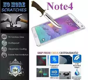 2.5D 9H REAL Tempered Glass Screen Protector Samsung Galaxy NOTE 4 Vitre Trempé - Picture 1 of 7