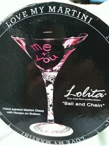 Lolita Martini glass "Ball and Chain" hand painted - Picture 1 of 7