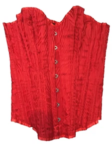 Eden Coeur Red floral Corset Size Small UK 10 26" waist Overbust lace up back - Picture 1 of 6