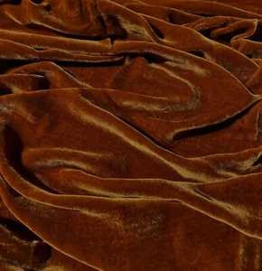 Rust Silk Velvet Fabric by the Yard, 1/2 Yard and 1/4 Yard, 45" Wide - Picture 1 of 3