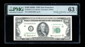 DBR 1950-D $100 FRN San Francisco Fr. 2161-L PMG 63 EPQ Serial L08581060A - Picture 1 of 2