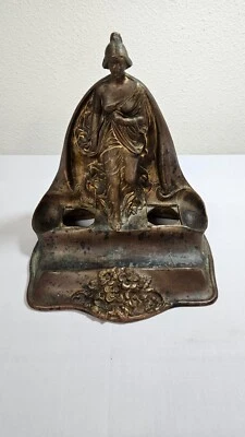 Antique Jugendstil (Art Nouveau) bronze double inkwell, heavy - Image 1 of 4