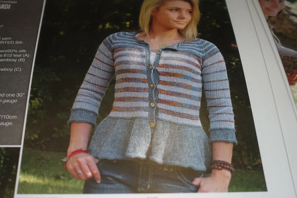 Knit One Crochet Too Knitting Pattern Pepperelle Cardigan Peplum 36-52 - Image 1 of 1