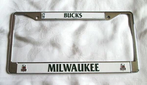 MILWAUKEE BUCKS EMBOSSED CHROME LICENSE PLATE FRAME #16 - NEW - Picture 1 of 1