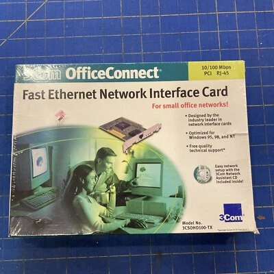 3COM OFFICE CONNECT 3CSOHO100-IX 10/100Mbps FAST ETHERNET NETWORK INTERFACE CARD - Image 1 of 2