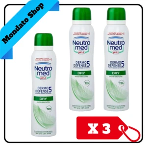DEODORANTE NEUTROMED 150 ML SPRAY DERMO DEFENSE 5 DRY VERDE NO ALCOL ( X 3 )