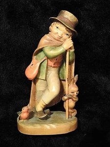 Anri Holzschnitzerei Figur Statue Der müde Reisende Mann mit Hase von Ferrandiz - Bild 1 von 12