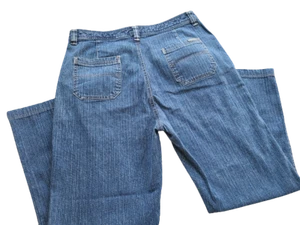 VTG. Woolrich Jeans Dark Denim Blue Wmn's Sz 12P Petite Regular Lining Euc - Picture 1 of 7