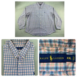 Ralph Lauren Button Down Shirts Mens XXL Blue Plaid Multi Long Sleeve “Read” - Picture 1 of 20