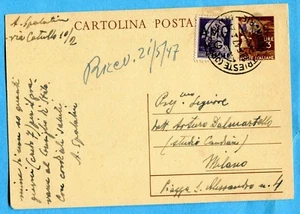 TRIESTE AMG-VG soprastampa a mano CP £.3 DEMOCRATICA (C3) + LUOGOT.£.1 (265138) - Imagen 1 de 2