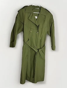 VINTAGE Otello Pelle Trenchcoat Damen 9/10 grün Military Lagenlook fließend - Bild 1 von 23