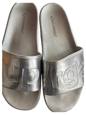 SUPERGA Ciabatte Slides Donna Argento Logo Casual (EU 40) - Immagine 1 di 4