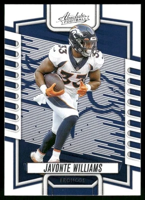 Javonte Williams 2023 Panini Absolute Denver Broncos #54 Near Mint or Better - Image 1 of 2