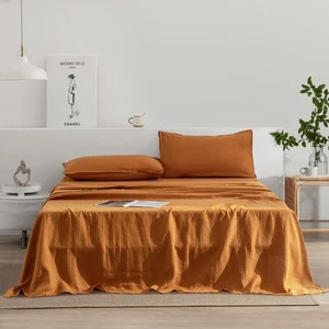 Set Lenzuola Lino Taglia Doppia,100% Puro Lino Francese Set,3 Pezzi (1Piatto S... - Foto 1 di 9
