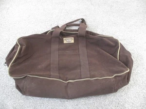 Lands' End Square Rigger Canvas Duffel Bag Brown Shoulder Strap Monogram RST - Picture 1 of 11