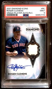 2021 Topps Diamond Icons Auto Relics 5/10 Roger Clemens #RC PSA 9 TU1 - Foto 1 di 2