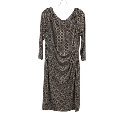 Lauren Ralph Lauren Print Midi Sheath Dress Sunburst Black/Cream Size 16 - Image 1 of 4