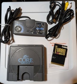 NEC PC Engine CoreGrafx Console Bundle + Turbo FlashMaster &ndash; Tested & Working