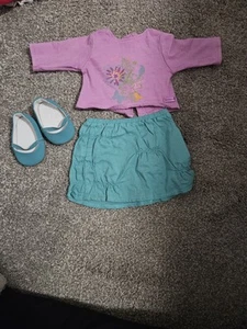 American Girl Flutter Flower Outfit- Shoes, Top, & Skirt ~ Fits 18” Dolls - Picture 1 of 3