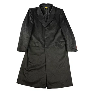 Louis Dell Olio Trench Over Coat Mens Blk 42R 100% Italian Cashmere Made n Italy - Picture 1 of 11