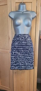 LK Bennett Black White Patterned Skirt Size 6, lined with pockets - Picture 1 of 7