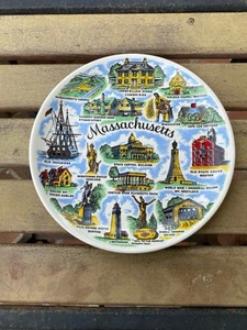 Vintage Massachusetts State Souvenir Landmark Sammler Teller Retro RAR - Bild 1 von 8