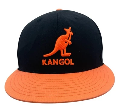 Gorra Kangol ajustada 67/8-71/4 ajuste naranja/negro nueva con etiquetas Foto 1 de 3