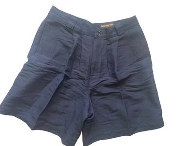 Pantalones Cortos De Colección Giorgio Sant' Angelo Mujer Lino Talla 14 Azul Años 80 Sin Stock Foto 1 de 4