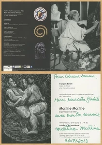 Martine Martine - Peintre & sculptrice - Carton d'invitation dédicacé - 2013 - Picture 1 of 3