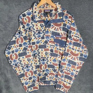 Patagonia Synchilla Mens Small Protected Peaks Oatmeal Fleece Pullover Snap-T - Bild 1 von 9