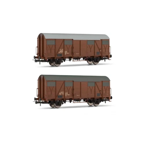 FS 2 UNITA' DI CARRI CHIUSI Ghs C/BASSI A EPOCA IV-V 1:87 Rivarossi Treni Modell - Immagine 1 di 1