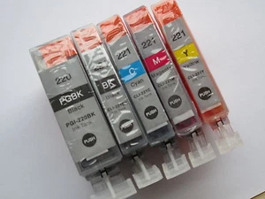 5pk Non-OEM Canon PGI-220 CLI-221 ink cartridges for iP4700, MP540 - Picture 1 of 1