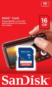 SanDisk 16GB Class 4 SDHC Flash Memory Camera Card - Picture 1 of 2